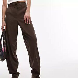 NWT Topshop brown tapered work pant